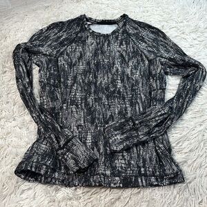 Lululemon Its Rulu Run Long Sleeve Shirt Lino Slide Alpine White Black